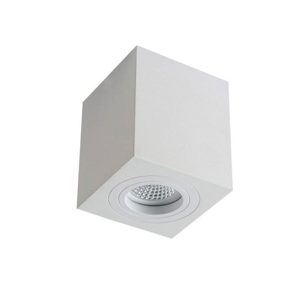 Plafón orientable cúbico blanco mate 90x90mm