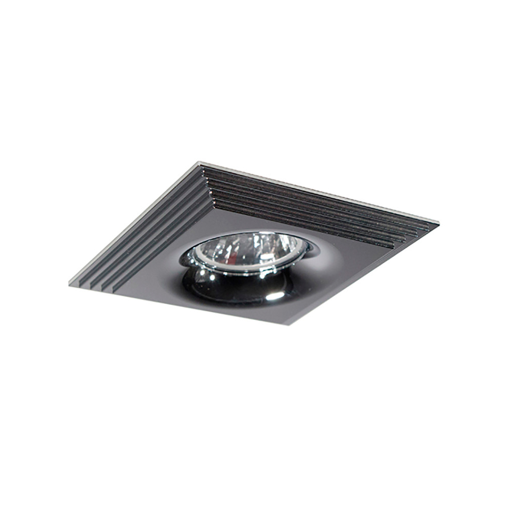 Aro fijo cuadrado cromado escalonado 98x98mm