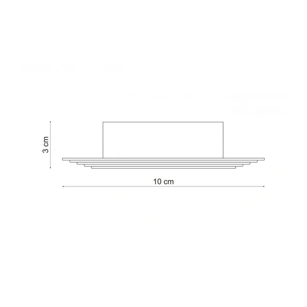 Aro fijo cuadrado cromado escalonado 98x98mm