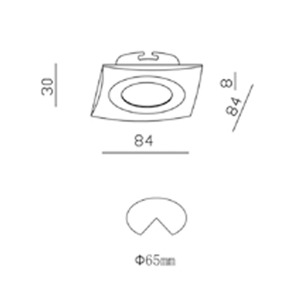 Aro cuadrado orientable blanco mate 98x98mm