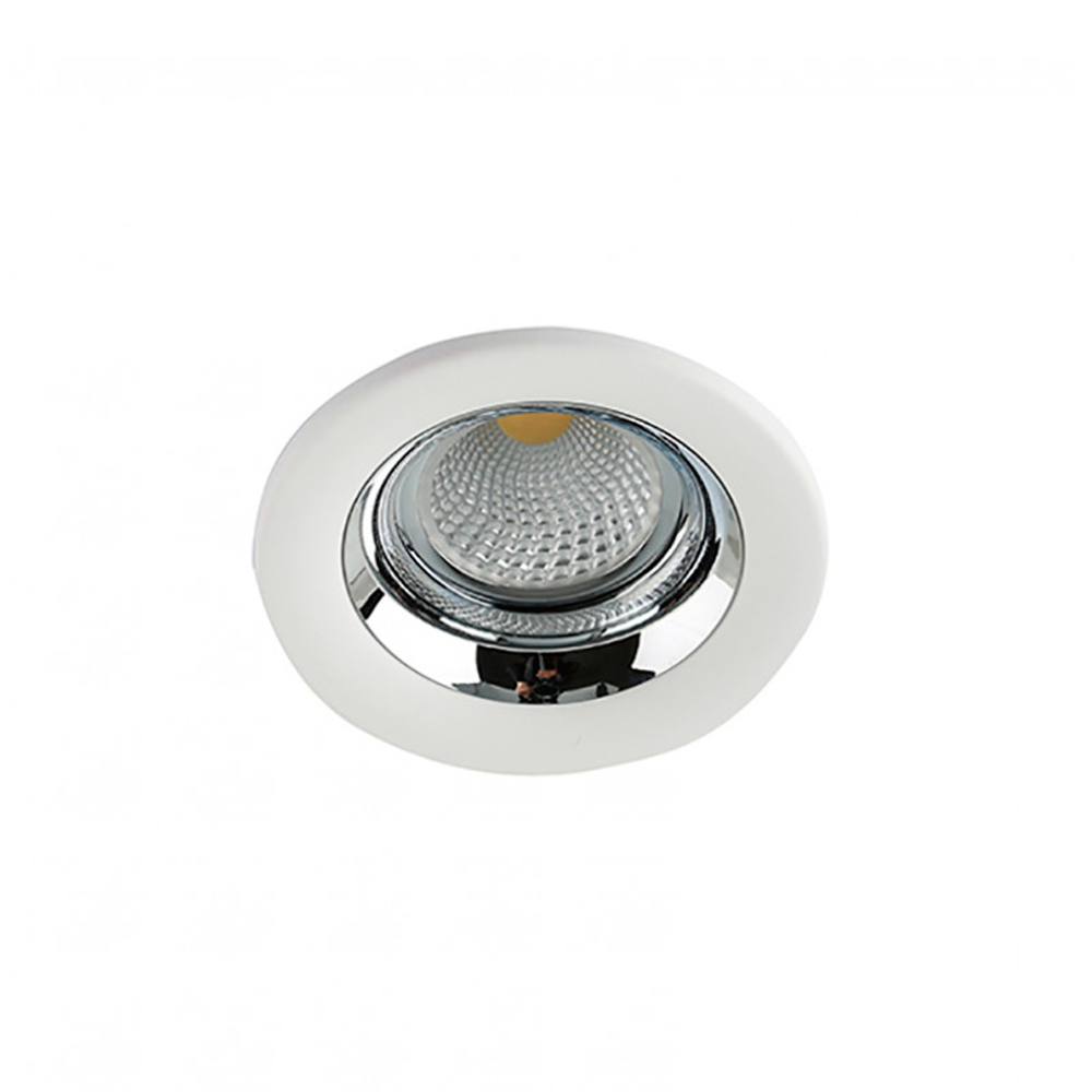 Aro fijo antideslumbrante redondo blanco + cromado  Ø88mm