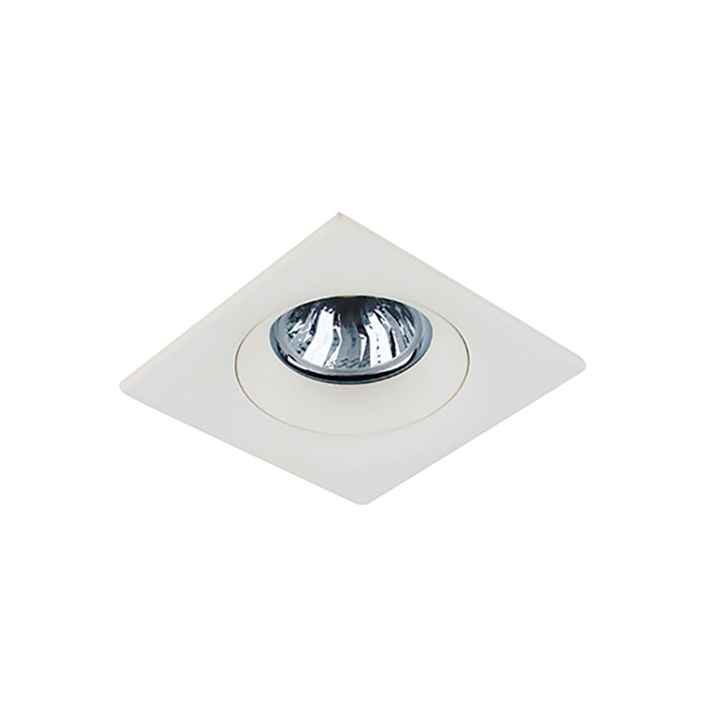 Aro fijo antideslumbrante cuadrado blanco mate 88x88mm