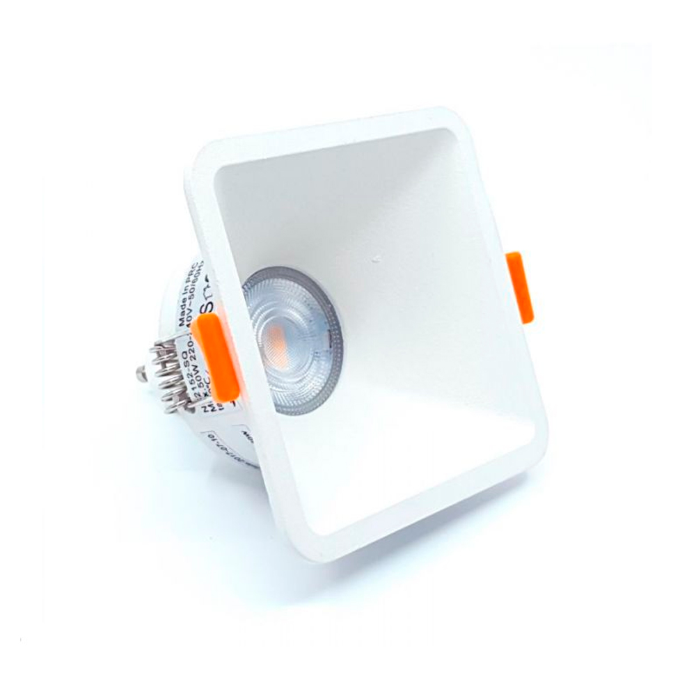 Aro fijo cuadrado blanco mate 90x90mm