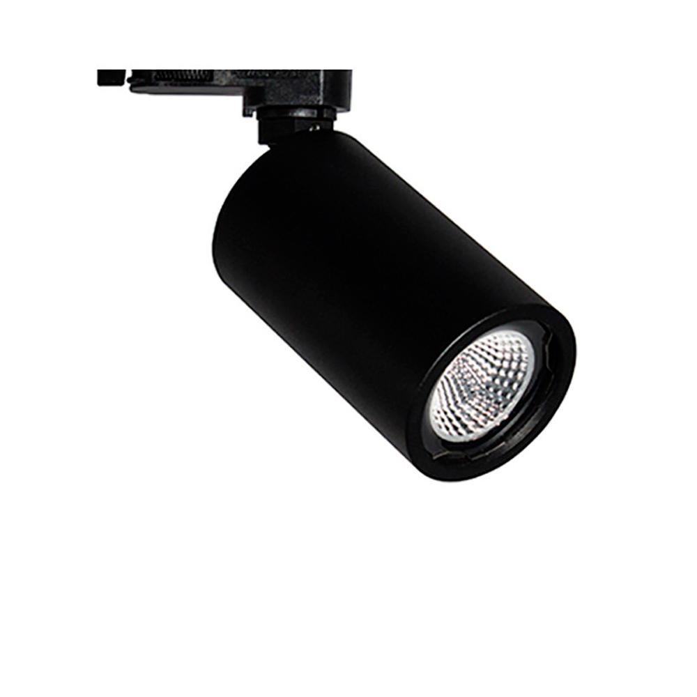 Foco GU10 para carril trifásico negro texturizado