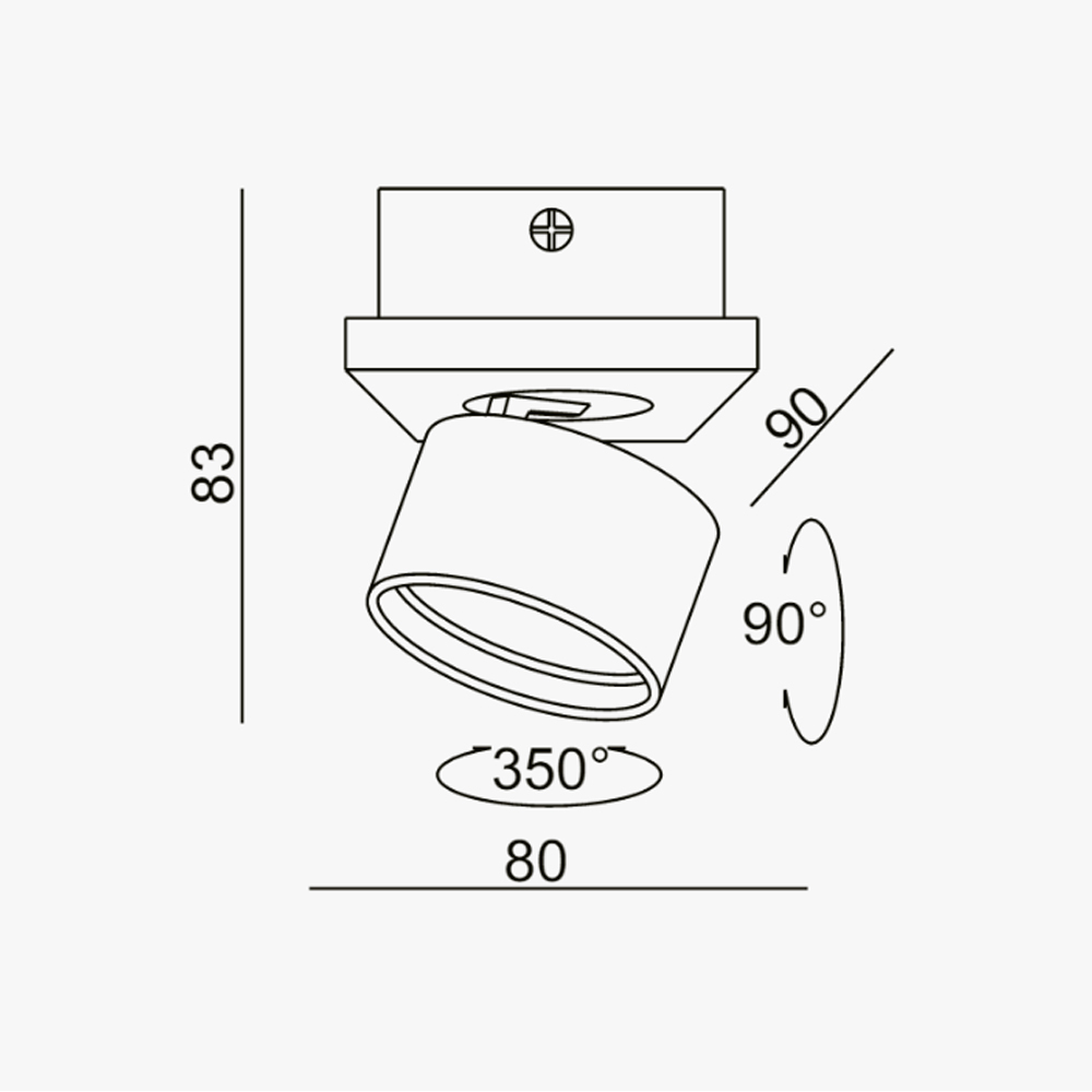 Aplique orientable 5W blanco mate 60º 3000K