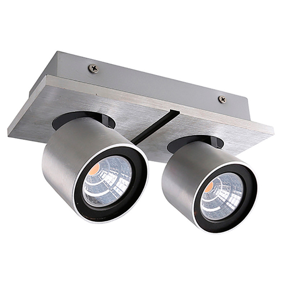 Aplique orientable 10W aluminio cepillado 60º 3000K 2 luces