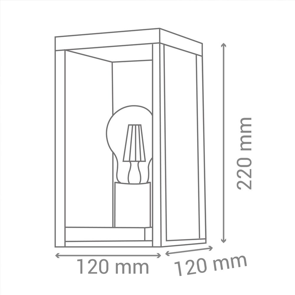 Aplique Cuadrado Negro IP44