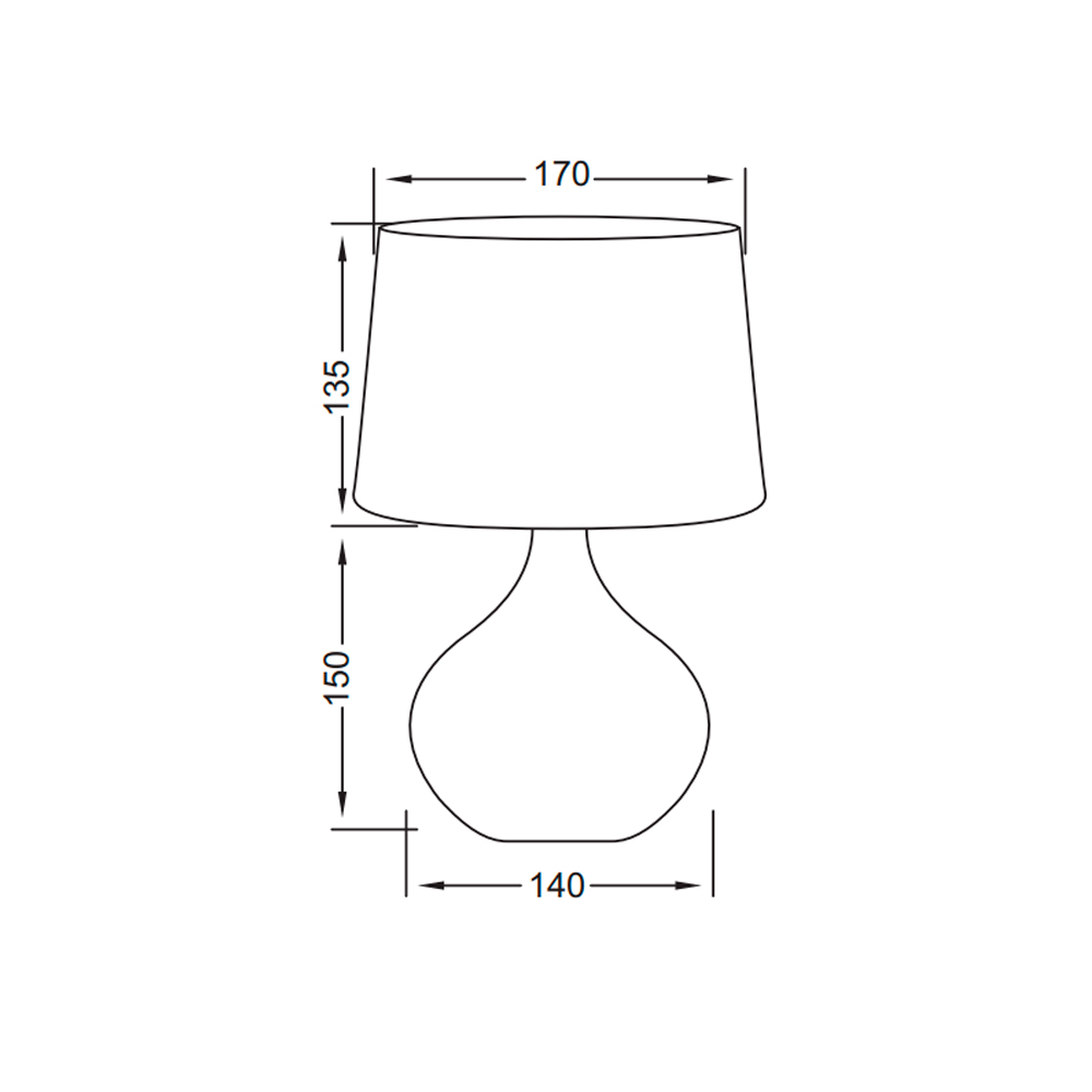 Lámpara mesa con pantalla para E14 R50371025 Martin