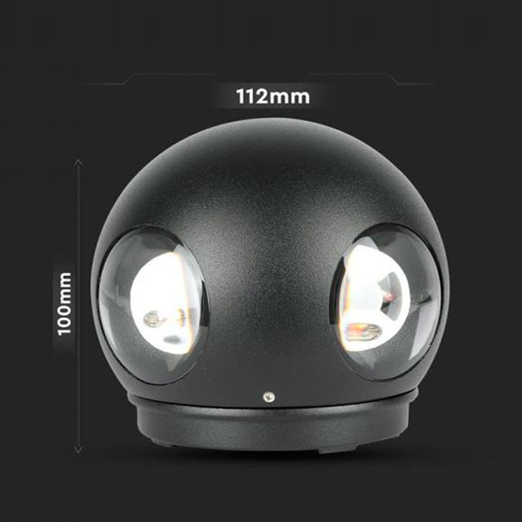 Aplique pared Cross Round IP65 4W Negro