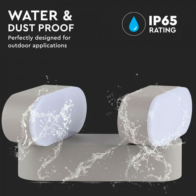 Aplique doble rotatorio Grey 3000K 12W IP65