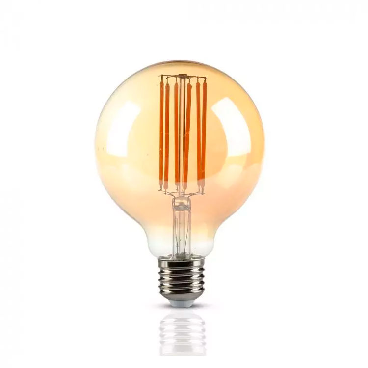 Bombilla globo ámbar cálido 7W dimable G95