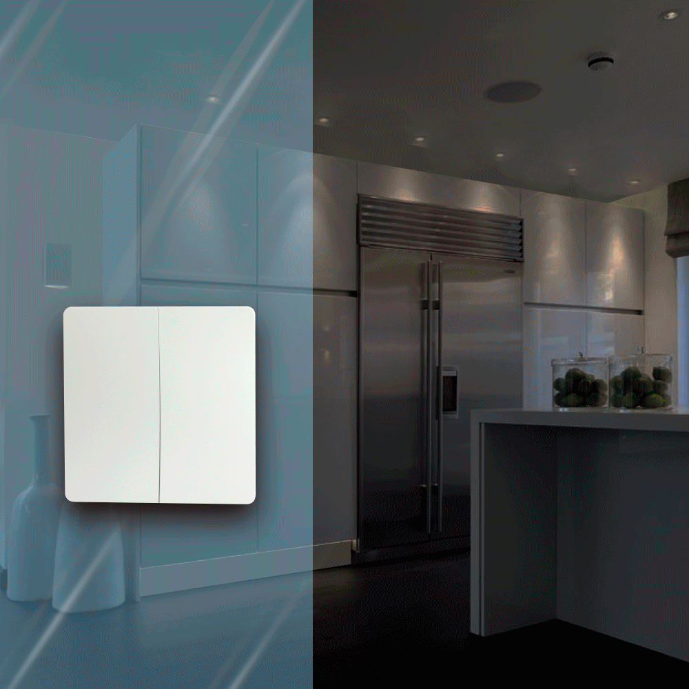 Interruptor cinético inalámbrico Smart House 433MHz, 2 teclas, IP67