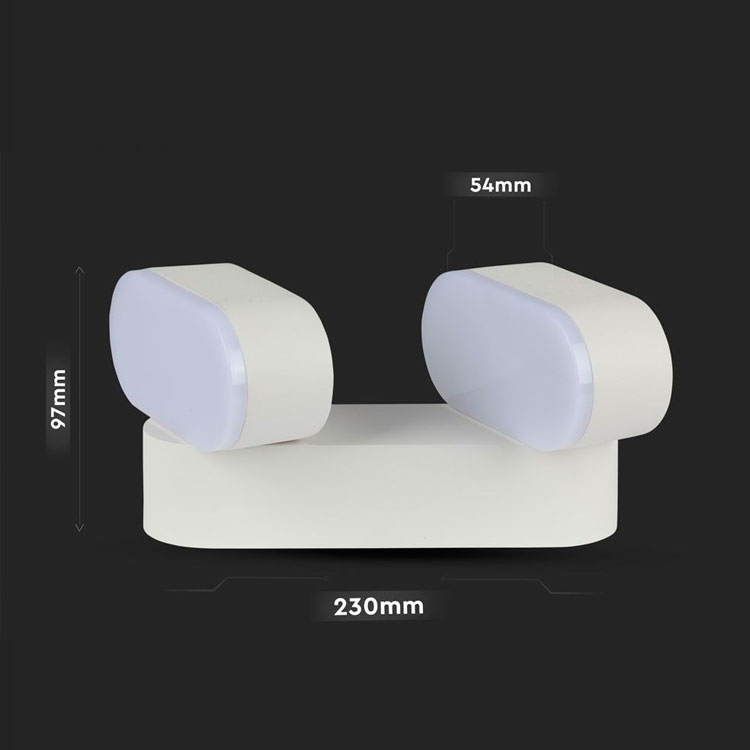 Aplique doble rotatorio blanco 3000K 12W IP65