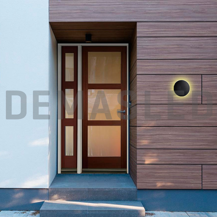 Aplique LED Exterior de Pared Redondo 12W IP65 Negro 15cm 220V Blanco Neutro