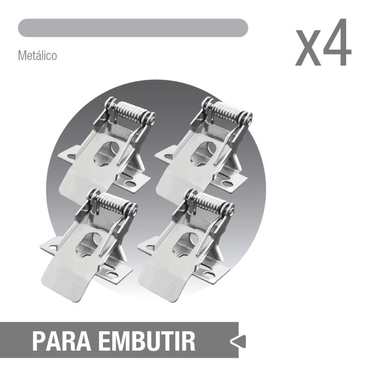 Clips de Resorte para instalación de Paneles LED, 4 piezas