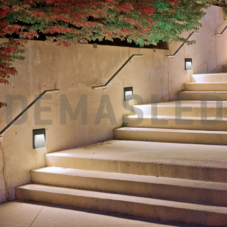 Aplique LED Exterior de Pared Cuadrado 6W IP65 Negro 12x12cm 220V Blanco Neutro
