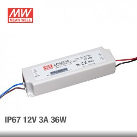 Fuente Switching MEANWELL 12V 3A 36W, 90-264VAC Exterior IP67