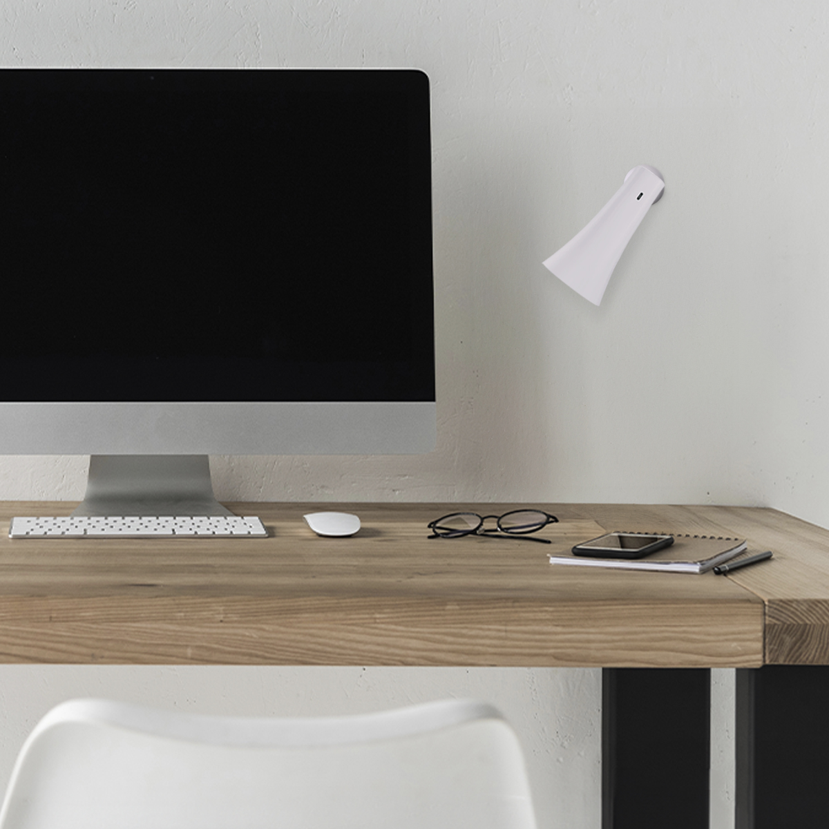 Lámpara de Mesa LED Magnética Blanca 3W Blanco Neutro 4000K Recargable 1800mAh