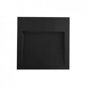 Aplique LED Exterior de Pared Cuadrado 6W IP65 Negro 12x12cm 220V Blanco Neutro