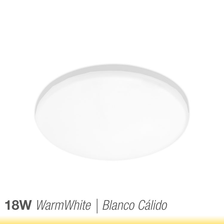 Panel LED redondo AJUSTABLE de 17cm 18W 1620lm Cálido, Empotrar