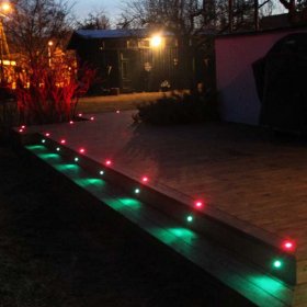 Luminaria empotrada en piso IP67, 12V 1W, RGB