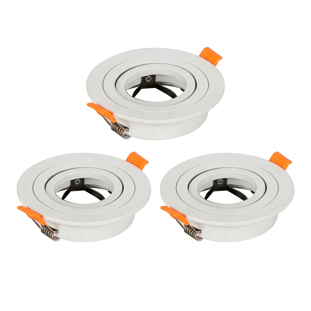 3 unidades Spot Blanco Ajustable sin soporte para GU10 ø91mm