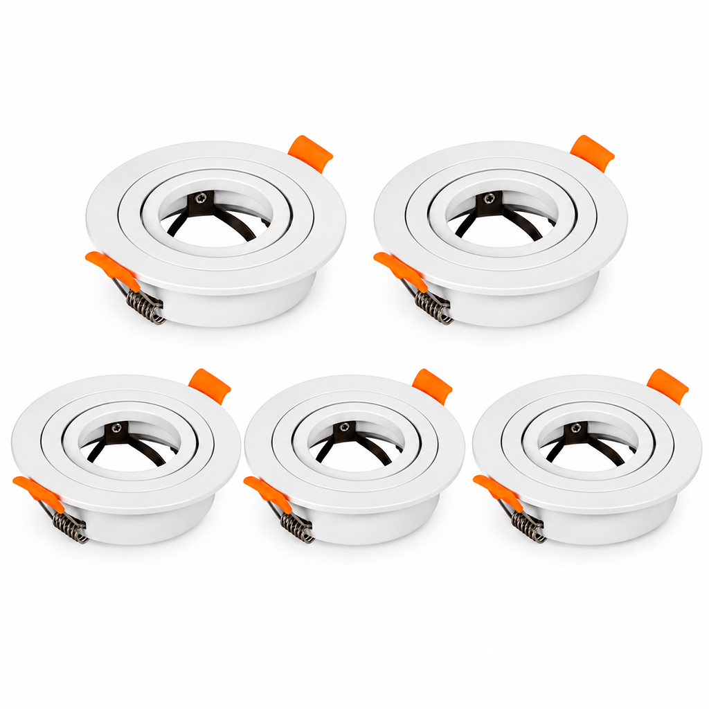 5 unid Spot Blanco Ajustable sin soporte para GU10 ø91mm