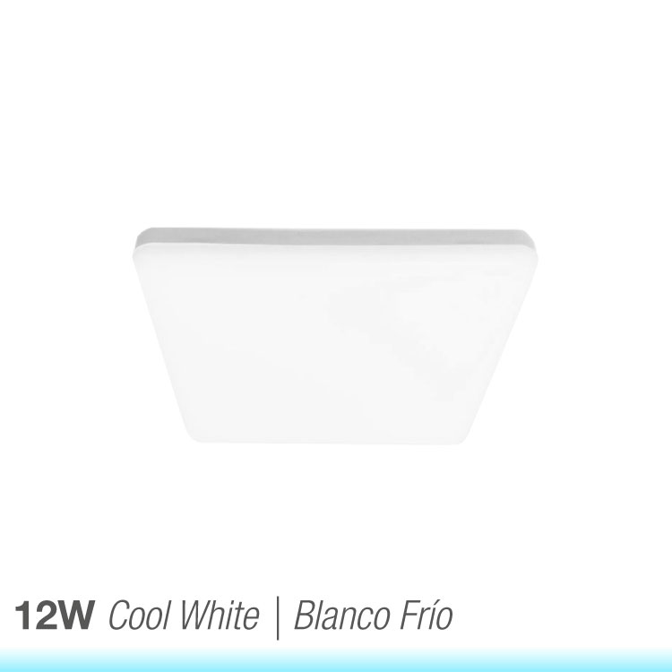 Panel LED cuadrado AJUSTABLE de 12x12cm 12W 1020lm Frío, Empotrar