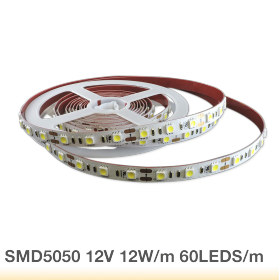 Tira LED SMD5050 12V 12W/m, Blanco Neutro 1200lm/m 60 LEDs/m 5m