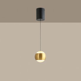Lámpara Colgante Oro Champagne Diámetro Ø100mm, Blanco Cálido 3000K