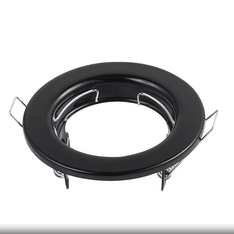 Aro Metálico Negro Fijo 8.1cm Corte 5cm para lámpara GU10 y MR16