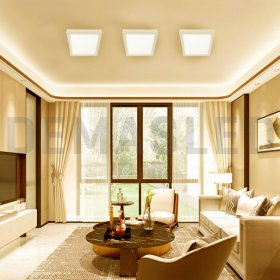 Plafón LED cuadrado blanco de 21,3x21,3cm 18W 1440lm Cálido, aplicar