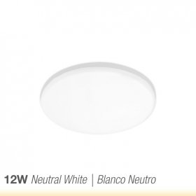 Panel LED redondo AJUSTABLE de 12cm 12W 1020lm Neutro, Empotrar