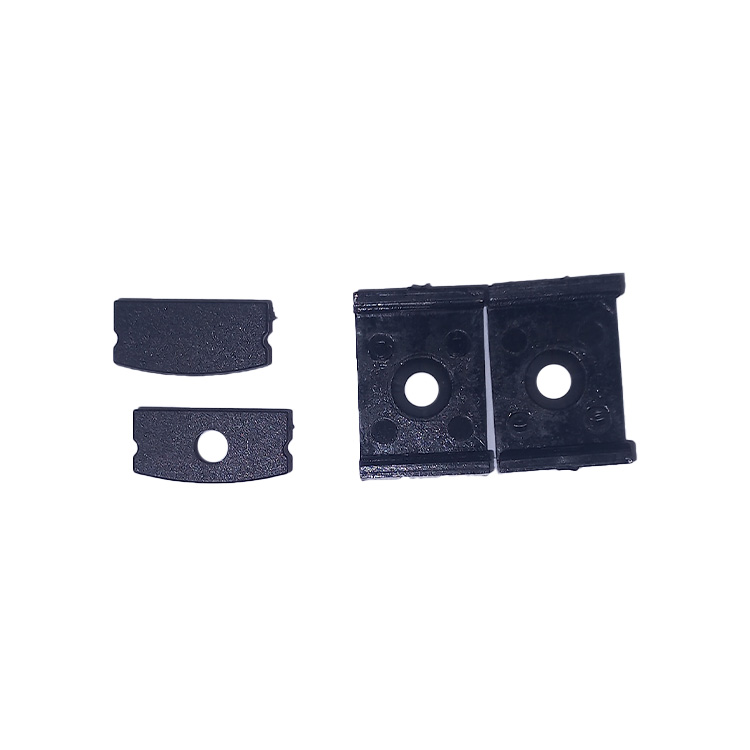 Kit de 2 tapas y 2 clips para perfil de aluminio,NEGRO. PER-01-2M