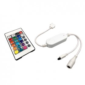 Control de música RGB. Tuya Wifi + mando IR, de 24 teclas, 12V