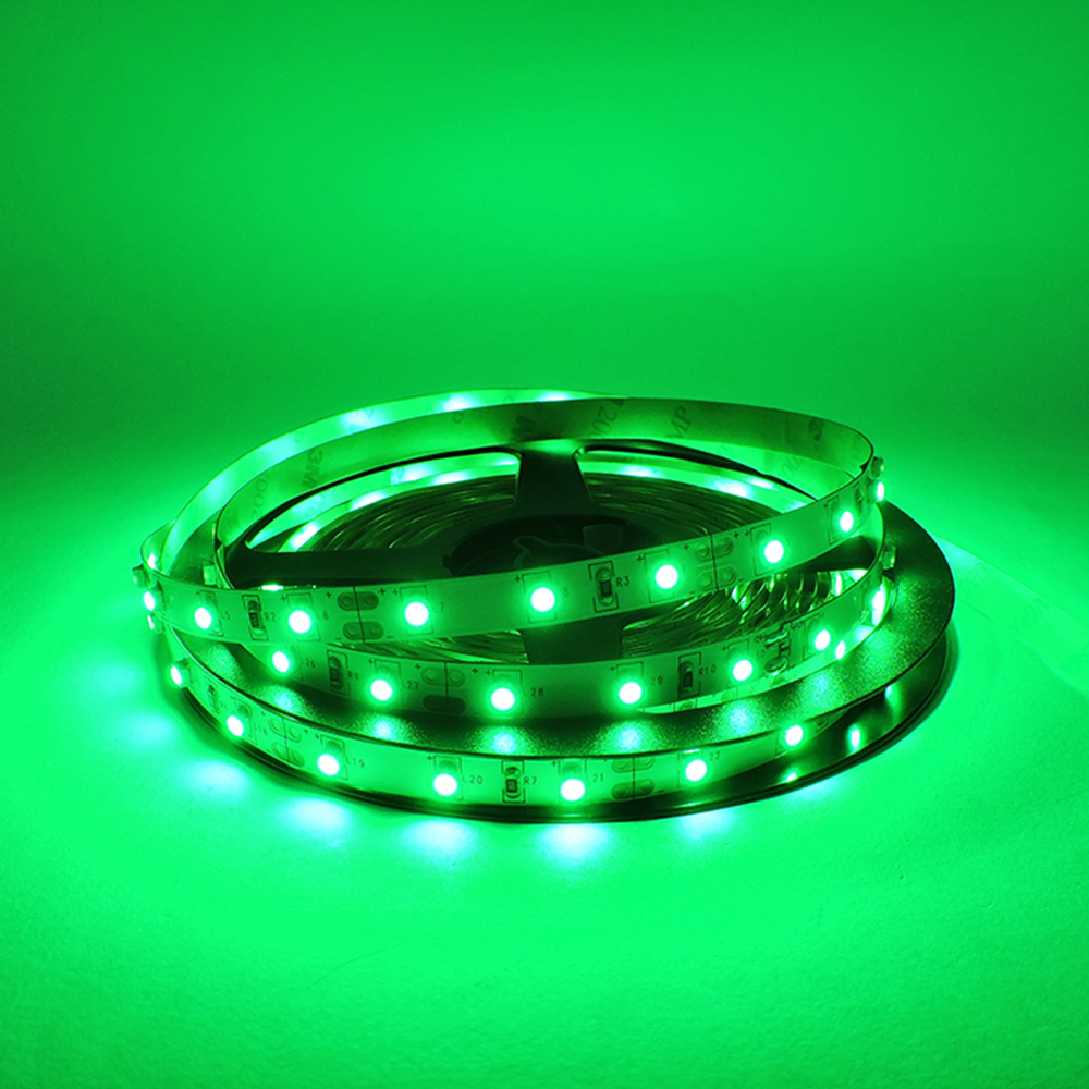 Tira LED SMD3528, 12V 4.5W/m, Verde 550nm, 300 lm/m 60 LEDs/m, 5m