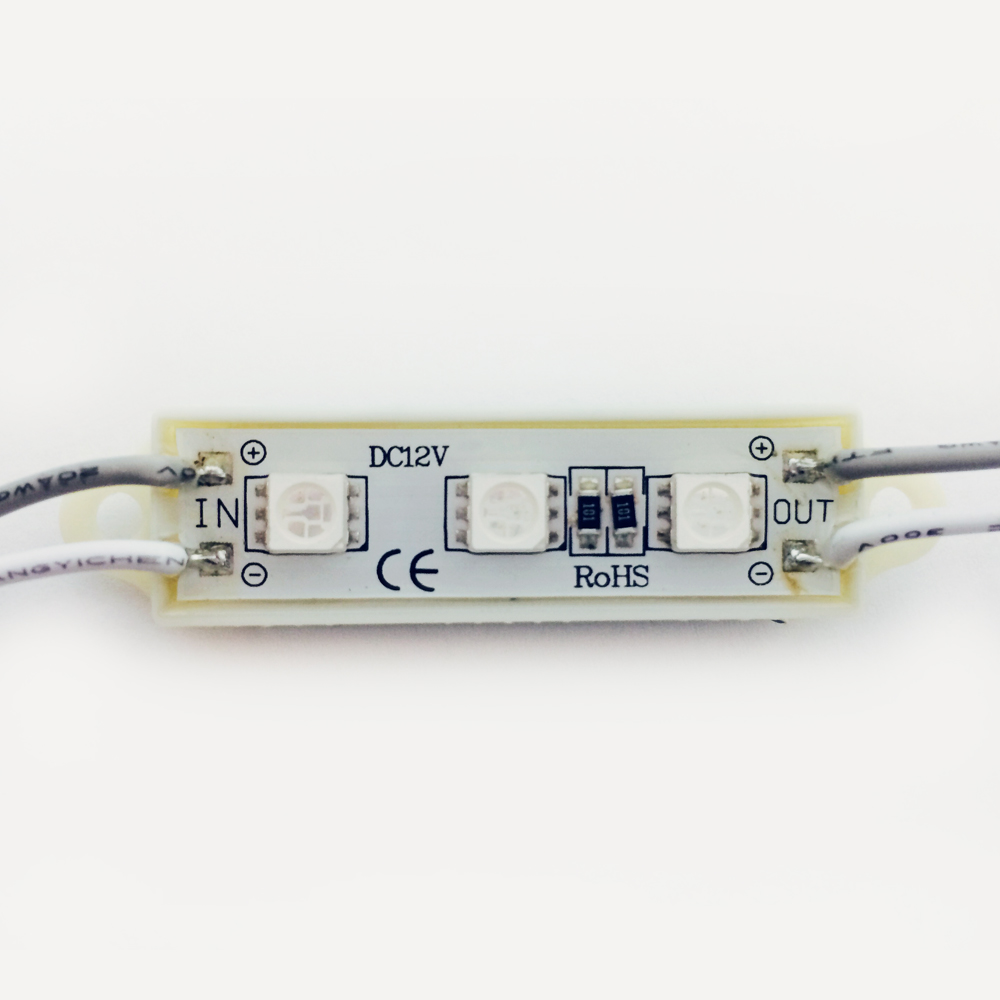 Módulo 12V rectangular 3 LEDs SMD5050 rojo IP65 0.72W
