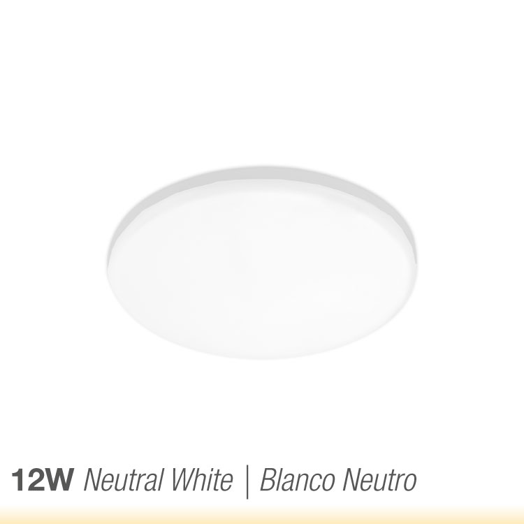 Panel LED redondo AJUSTABLE de 12cm 12W 1020lm Neutro, Empotrar