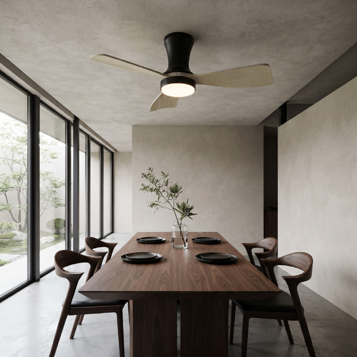Ventilador de Techo con Luz LED CCT 920x265mm Madera Clara 22W con Control Remoto AC100-240V 