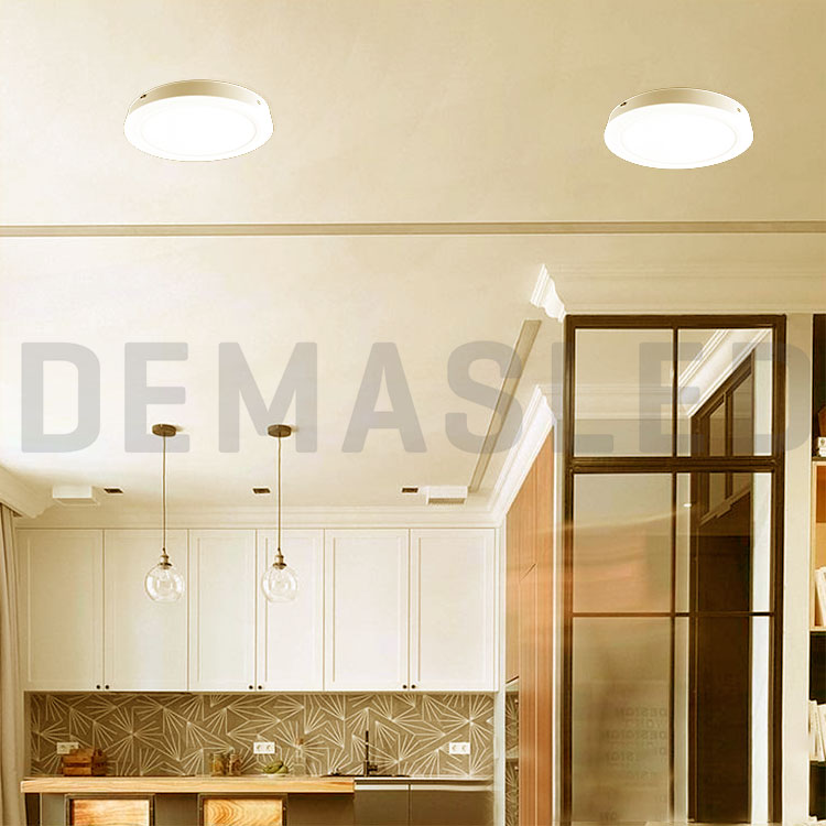 Plafón LED redondo blanco de 30cm, 24W 1920lm Cálido, de aplicar