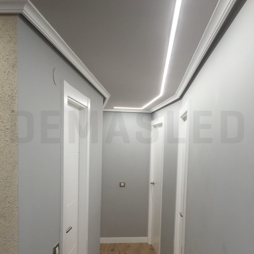 Perfil de Aluminio de Embutir 15x17mm Anodizado, Cover Opal Blanco x2m