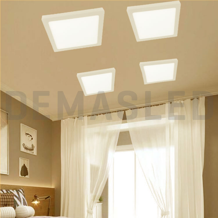Plafón LED cuadrado de 30x30cm, 24W 1920lm blanco Cálido, aplicar