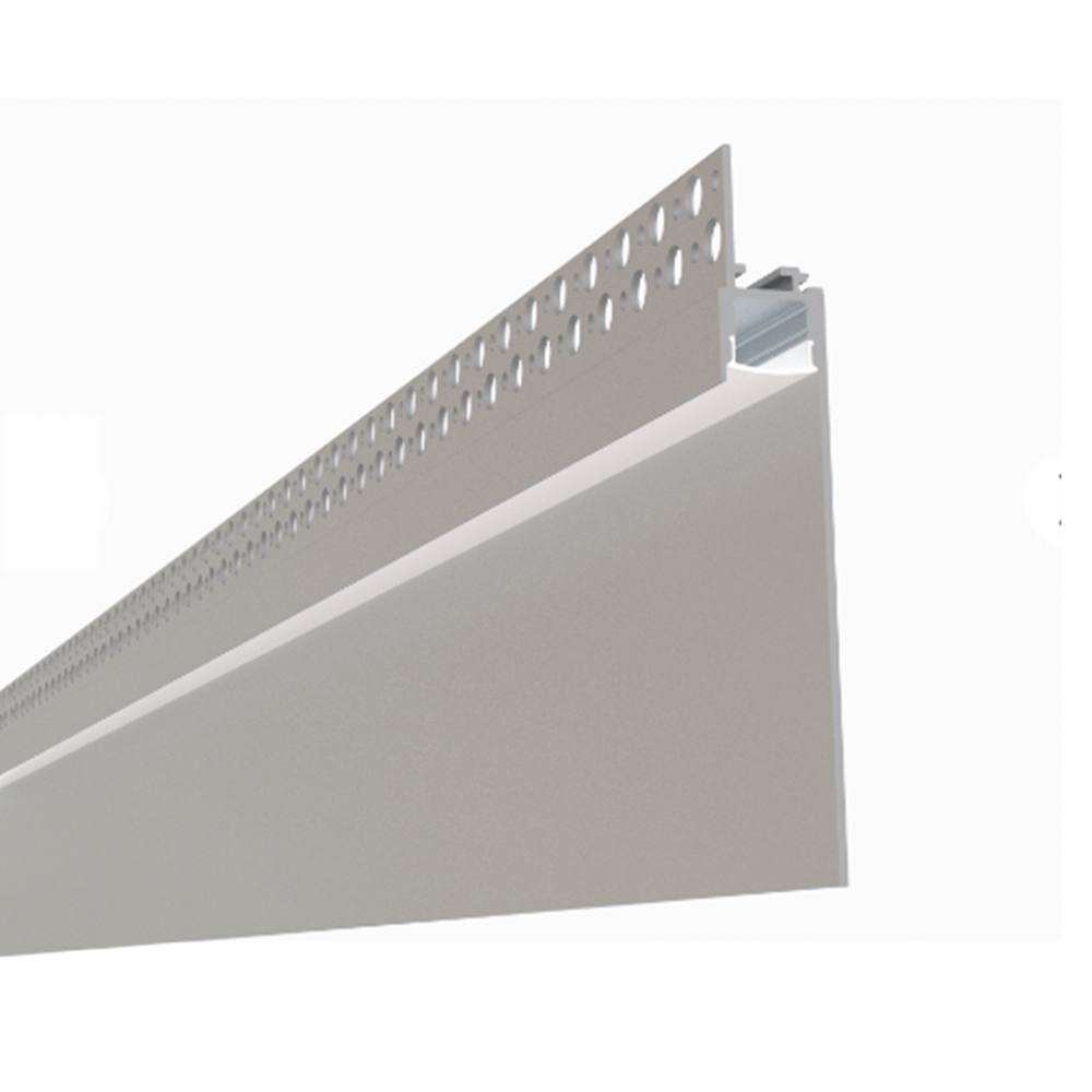 Perfil de Aluminio con Ala para Embutir, Anodizado Difusor 120x19mm, con Cover Opal Blanco x2.5m 