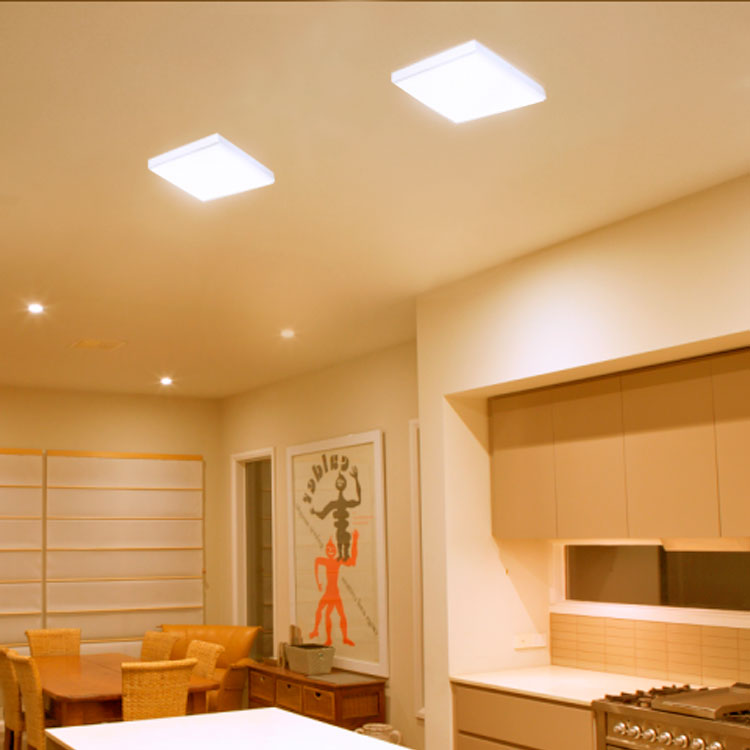 Plafón LED cuadrado FRAMELESS de 22x22cm 42W 3570lm Cálido, Aplicar