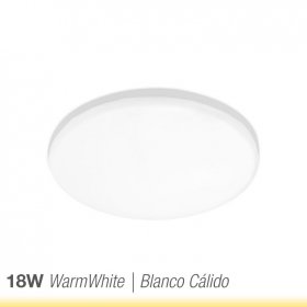 Panel LED redondo AJUSTABLE de 17cm 18W 1620lm Cálido, Empotrar
