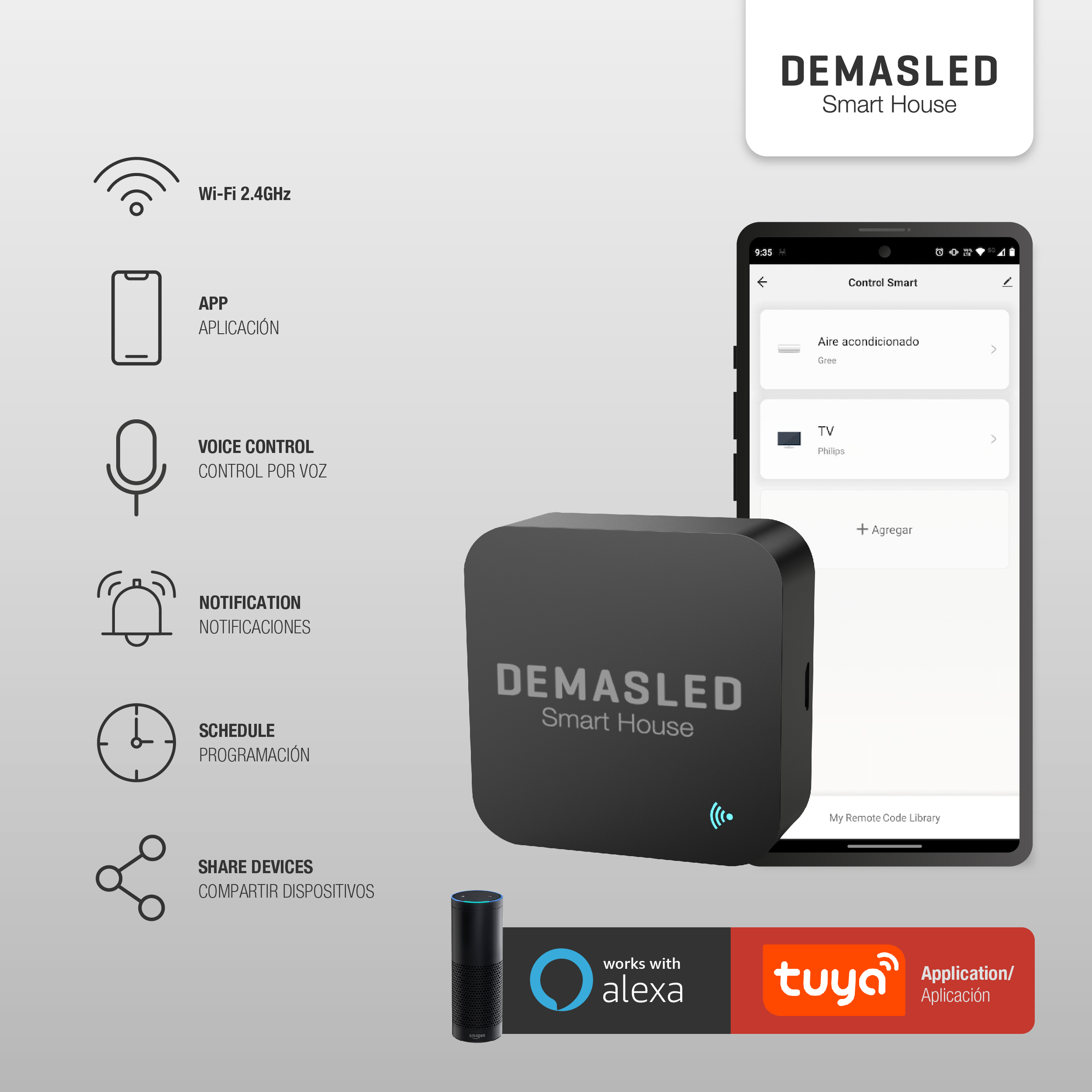 Control Remoto Inteligente IF, 5V 1A 2.4GHz, ALEXA