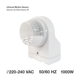 Sensor de Movimiento para Exterior 1000W 10-2000Lux, 2-16m IP65