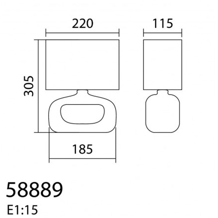 Lámpara de mesa cerámica vainilla para 1 E14 (no incluida) Dalton
