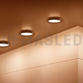 Plafón LED redondo, Superficie 18W 1440lm Cálido D-22cm 100-240V. NEGRO