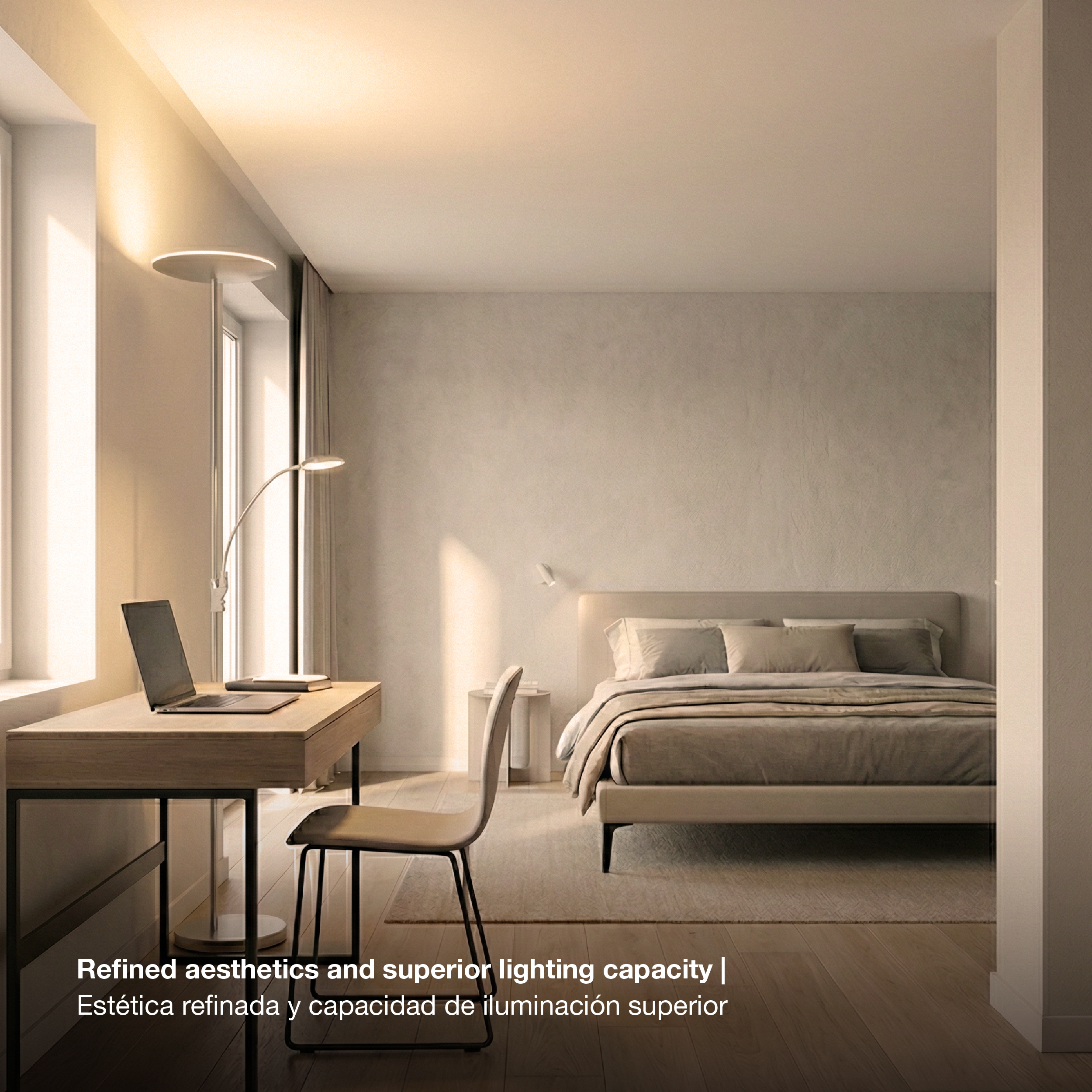 Lámpara de Pie LED con Luz de Lectura Dimerizable Níquel satinado Ø290x30mm 25W Blanco Cálido 3000K 